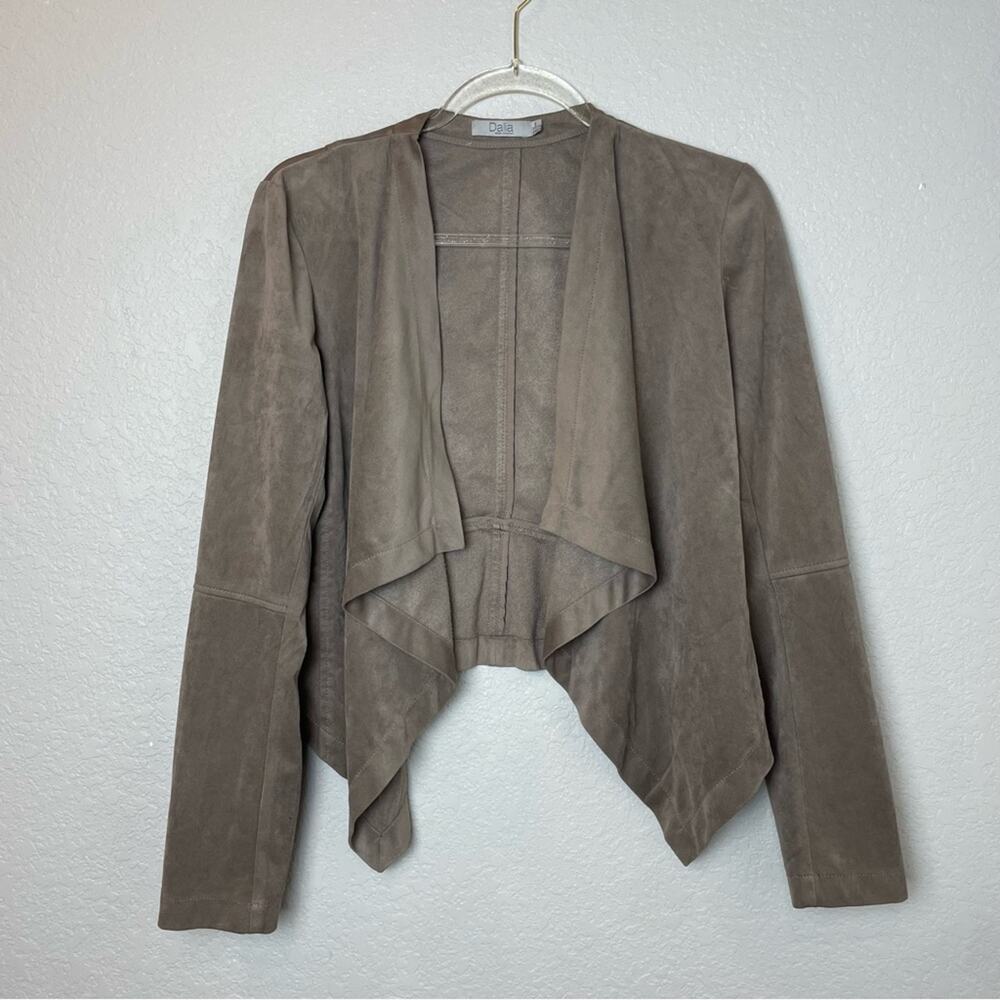 DALIA Faus Suede Women's Taupe Draped Jacket Size M